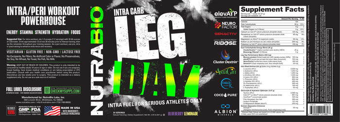 LEG DAY / NUTRABIO BLUEBERRY LEMONADE