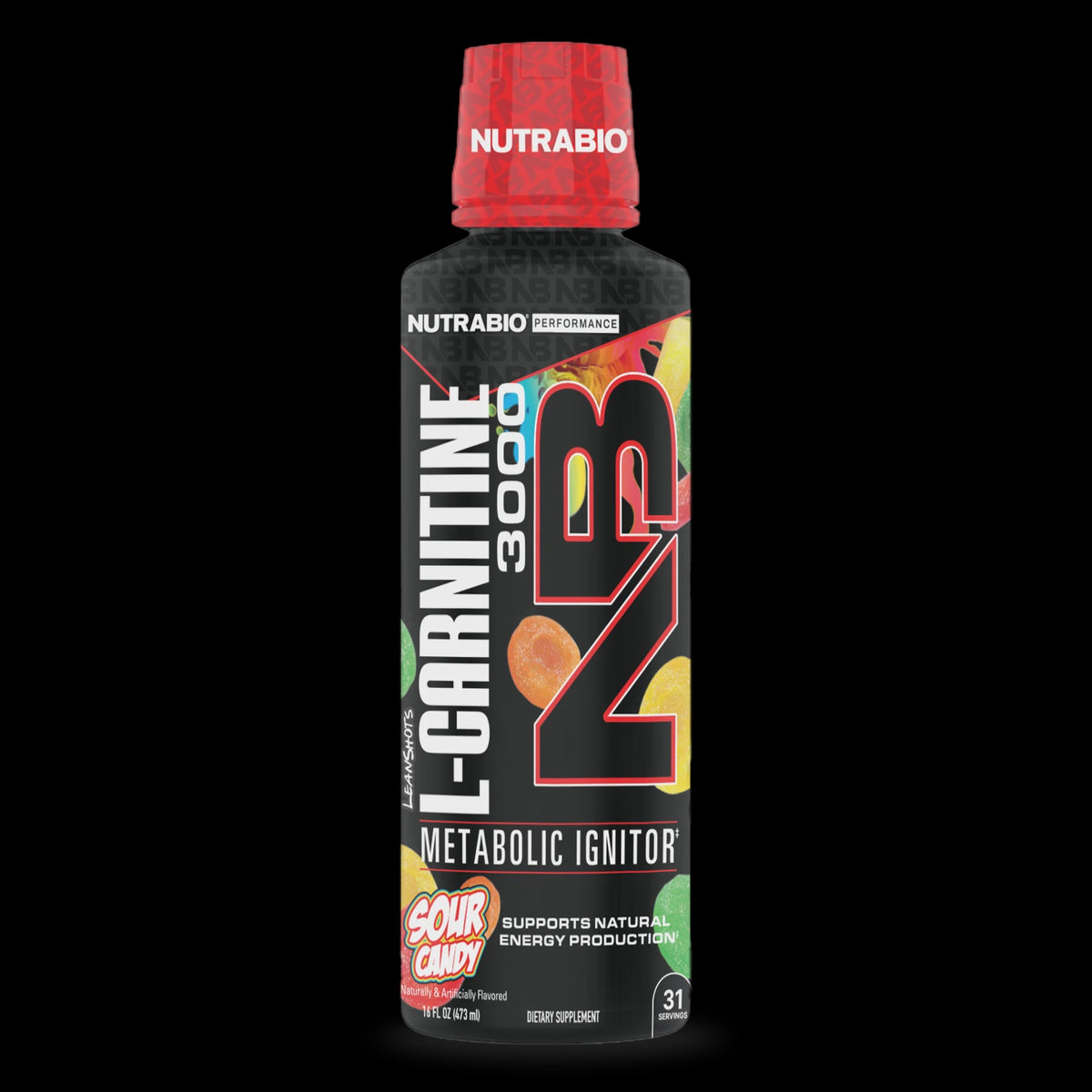 LEAN SHOTS L-CARNITINE 3000 NUTRABIO SOUR CANDY