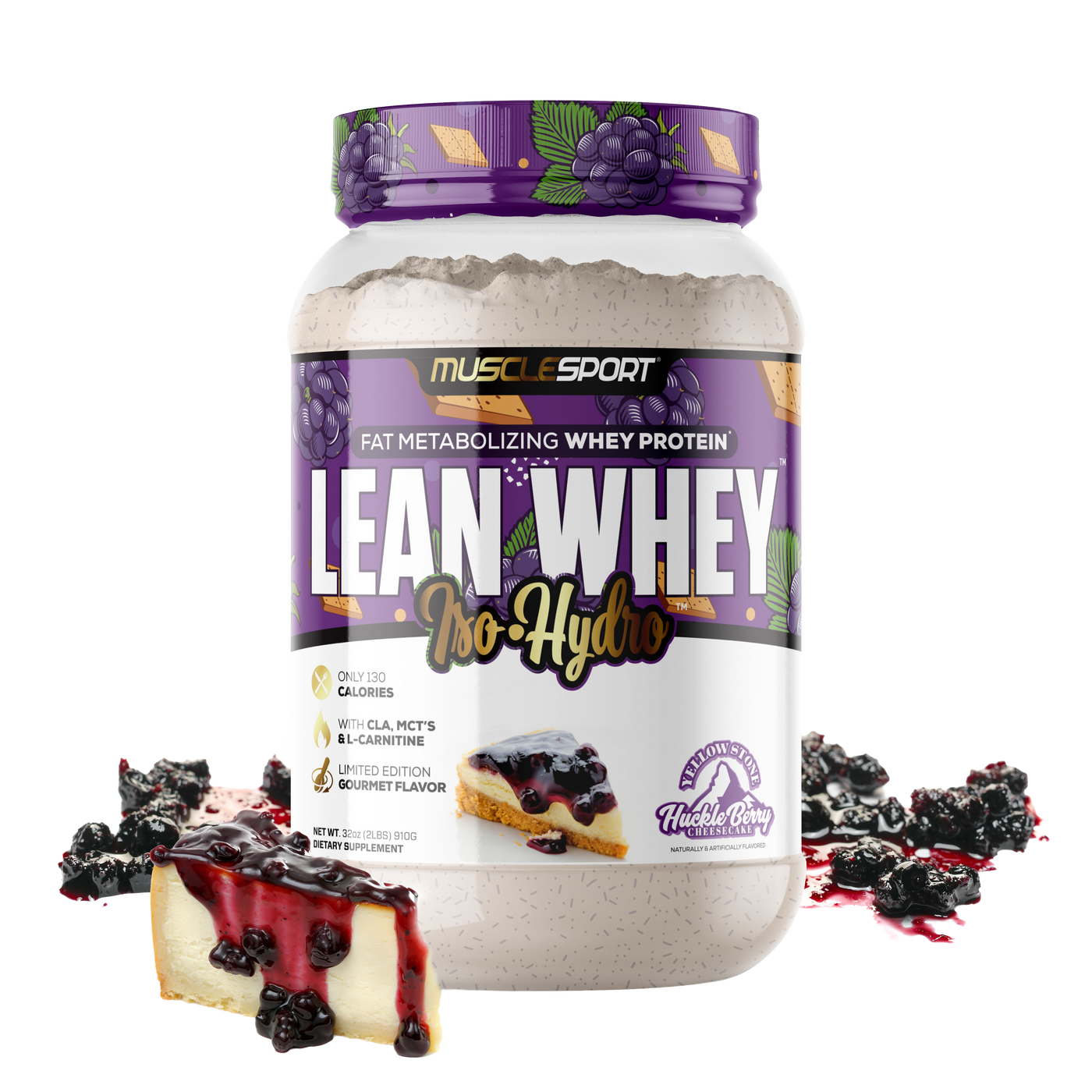 Lean Whey 2LB / MuscleSport Huckleberry Cheesecake
