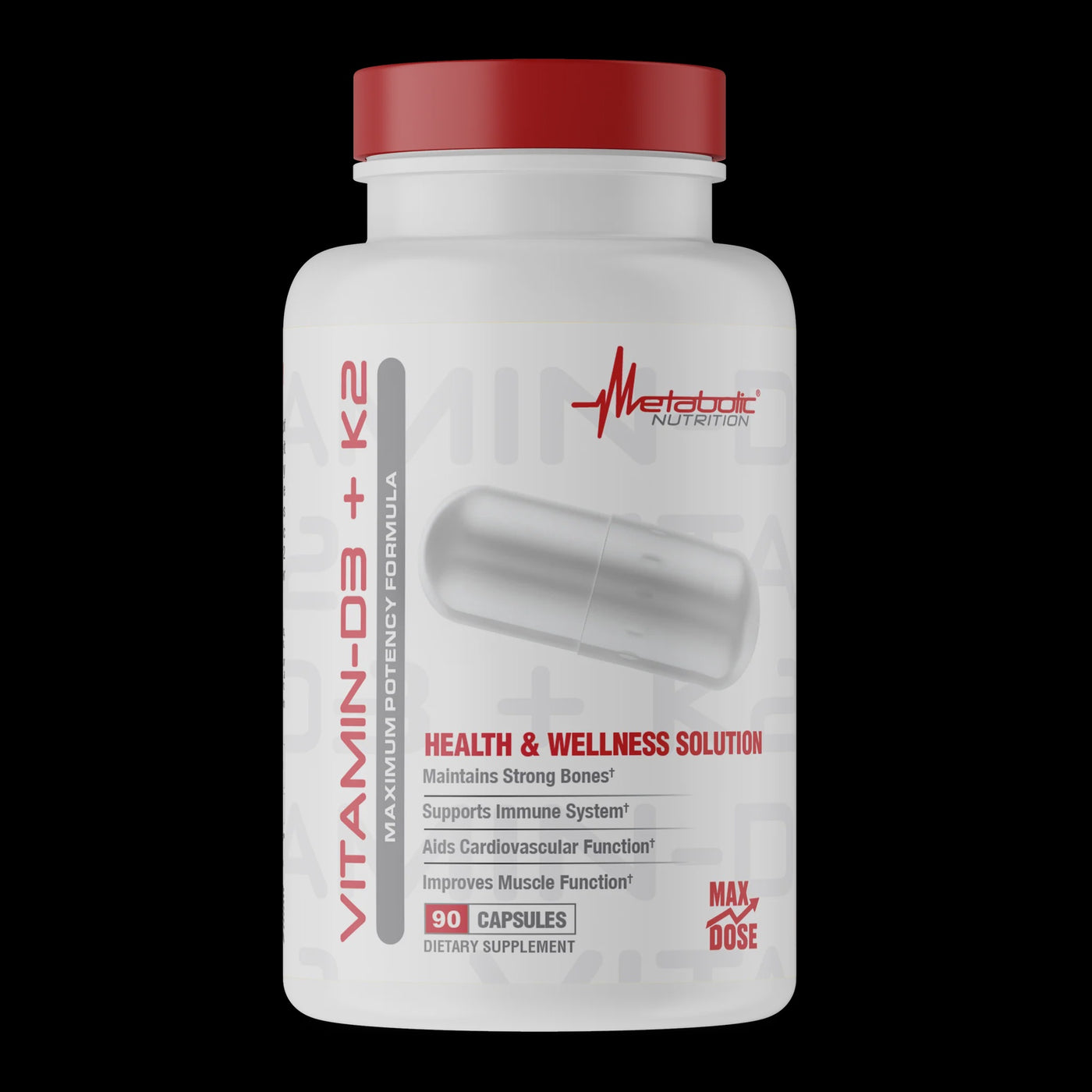Vitamin D3 Plus K2 90ct METABOLIC NUTRITION