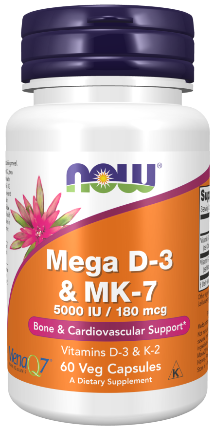 MEGA D3 & MK7 5000IU / 180MCG / NOW FOODS