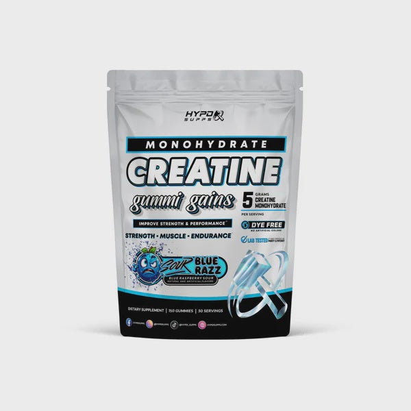CREATINE MONO GUMMI GAINS SOUR BLUE RAZ