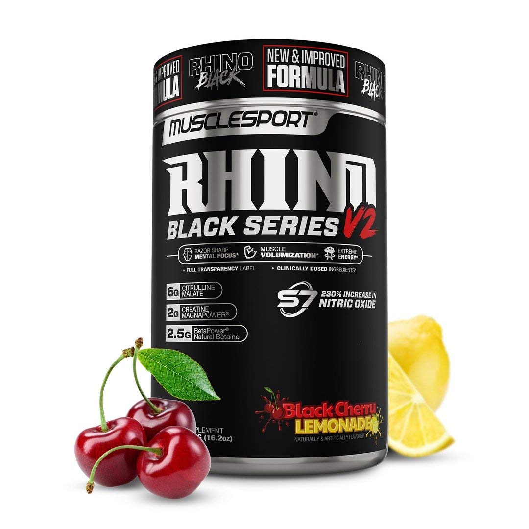 MuscleSport Rhino Black Series Black Cherry Lemonade pre-workout