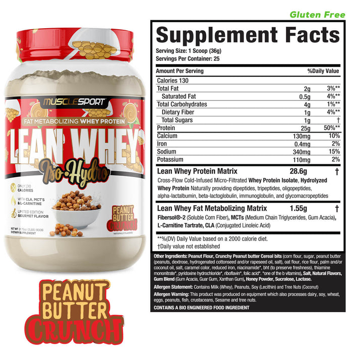 LEAN WHEY 2LB / MUSCLESPORT PEANUT BUTTER CRUNCH