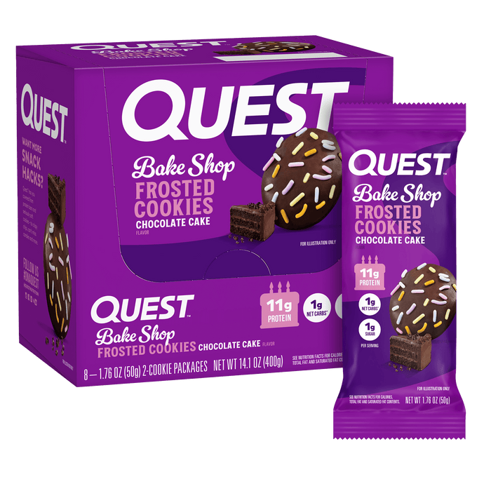 QUEST FROSTED COOKIE CHOC CAKE