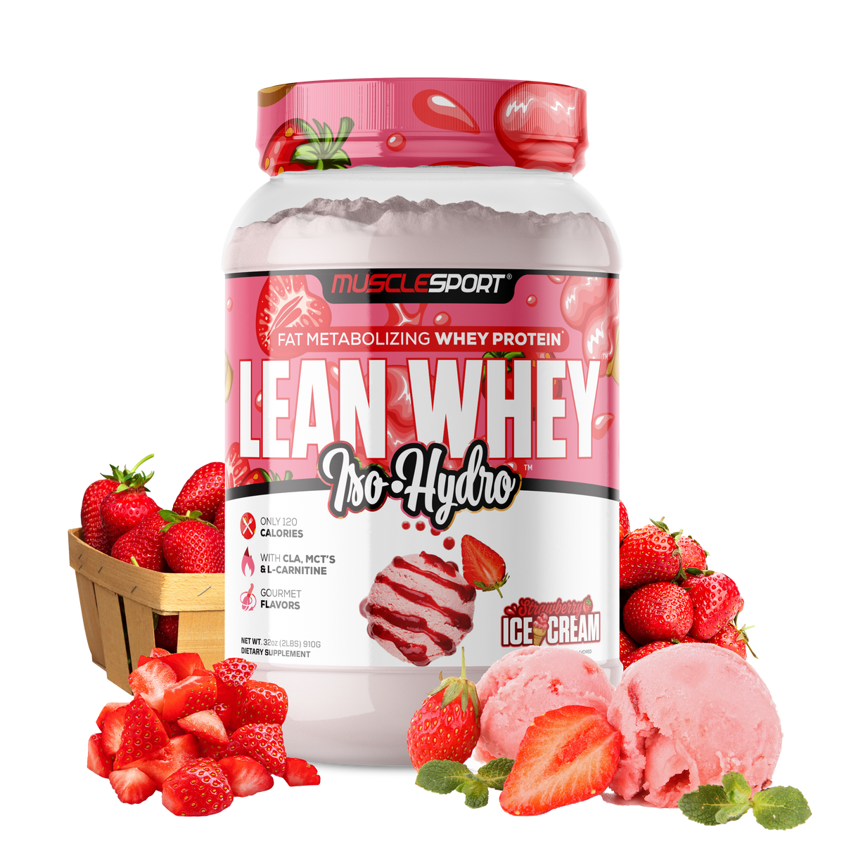 LEAN WHEY 2LB / MUSCLESPORT STRAWBERRY